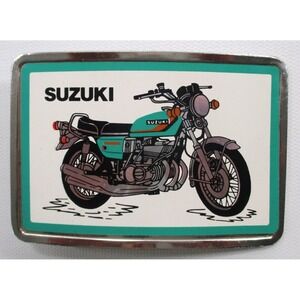 Vintage SUZUKI‎ GT550 Metal Belt Buckle 4" x 2.5"